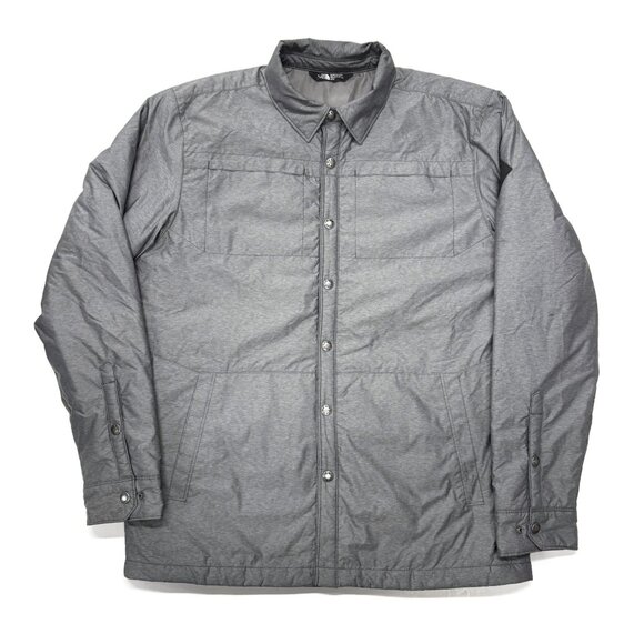The North Face Jacket Lefferts Mens Medium Snap Button Gray Shacket Hiking